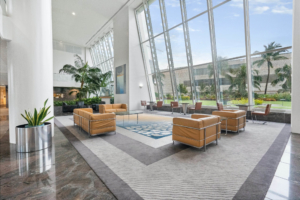 Clean, healthy, safe commercial workplace lobby