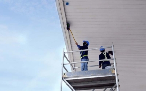 Special Services associates performing high cleaning of a commercial workplace